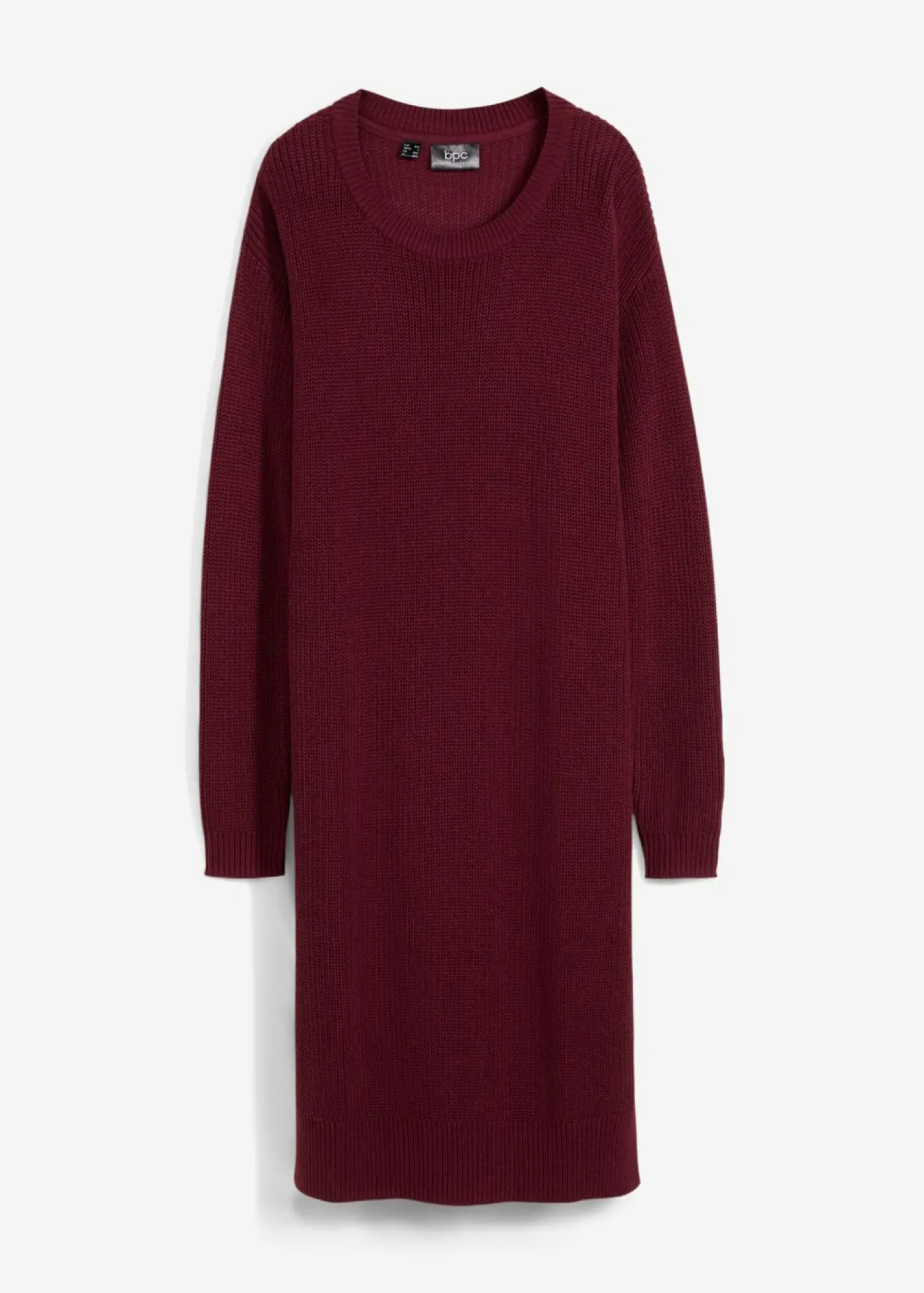 bonprix bonprix Vestido de punto holgado de canalé mora oscuro Outlet