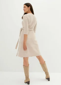 bonprix bonprix Vestido de punto suave para el embarazo y la lactancia con mangas 3/4 Beige jaspeado Clearance