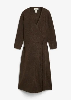 bonprix bonprix Vestido de punto suave para el embarazo y la lactancia con mangas 3/4 Marrón jaspeado Clearance