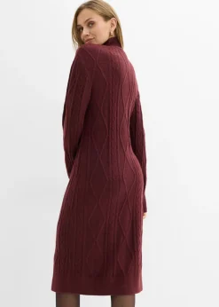 bonprix bonprix Vestido de punto trenzado mora oscuro Clearance