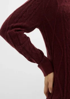 bonprix bonprix Vestido de punto trenzado mora oscuro Clearance