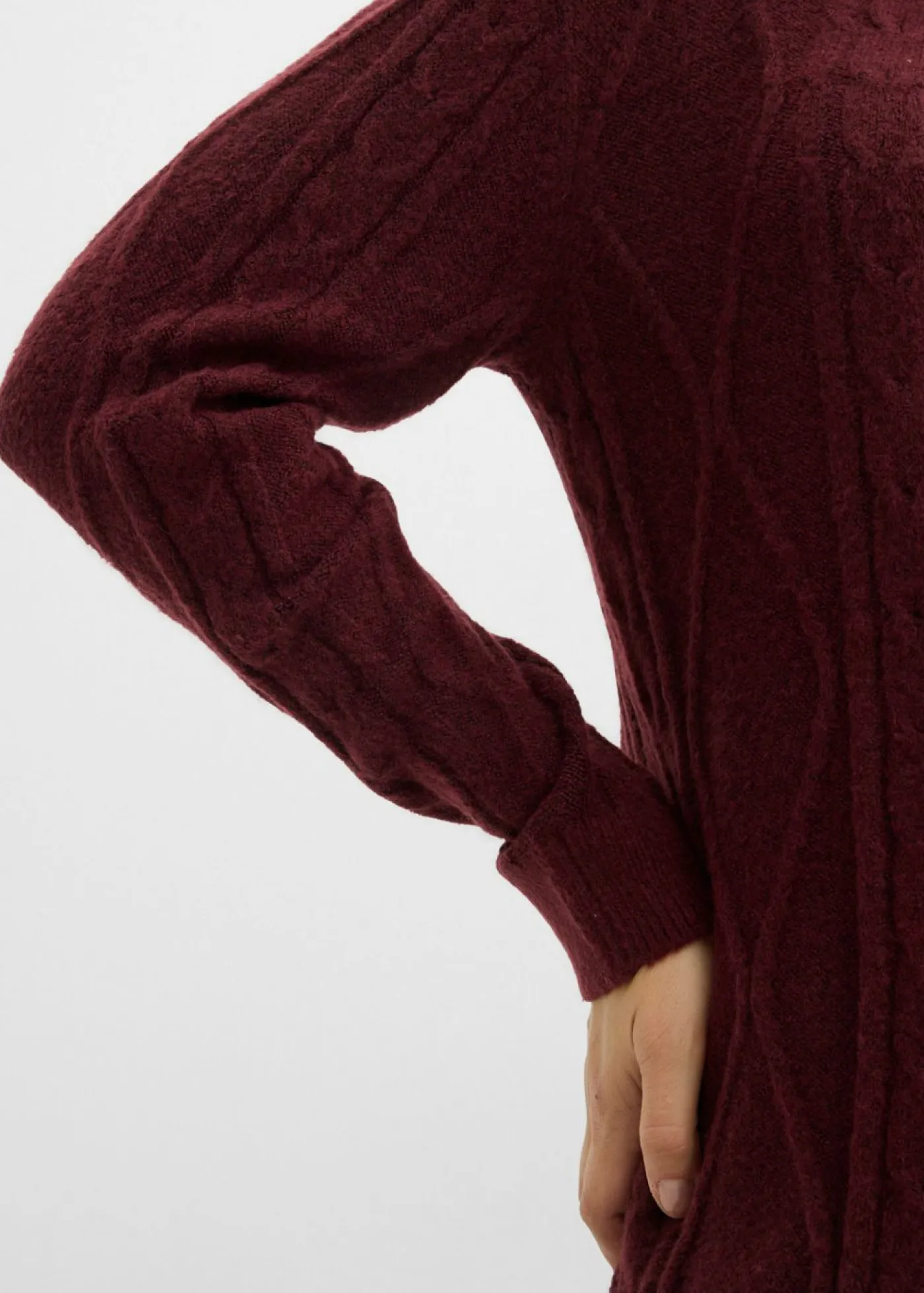 bonprix bonprix Vestido de punto trenzado mora oscuro Clearance