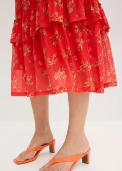 bonprix bonprix Vestido de punto y malla fresa Discount