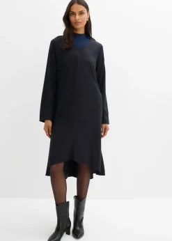 bonprix bonprix Vestido de sarga de lyocell fluido Negro Discount
