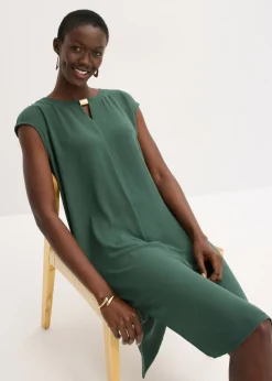 bonprix bonprix Vestido de tejido estructurado verde sombra Sale