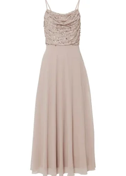 bonprix bonprix Vestido de tirantes con lentejuelas bordadas Rosa claro