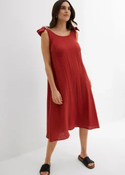 bonprix bonprix Vestido de tirantes de muselina suave rojo carmín Best