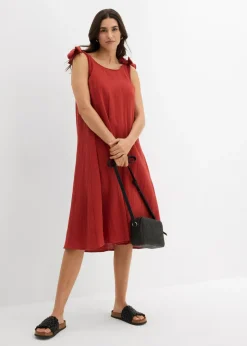 bonprix bonprix Vestido de tirantes de muselina suave rojo carmín Best