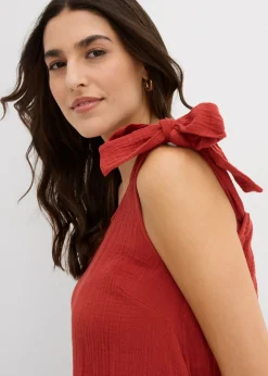 bonprix bonprix Vestido de tirantes de muselina suave rojo carmín Best