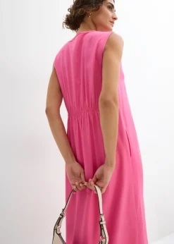 bonprix bonprix Vestido de tirantes de viscosa fluida Rosa Hot