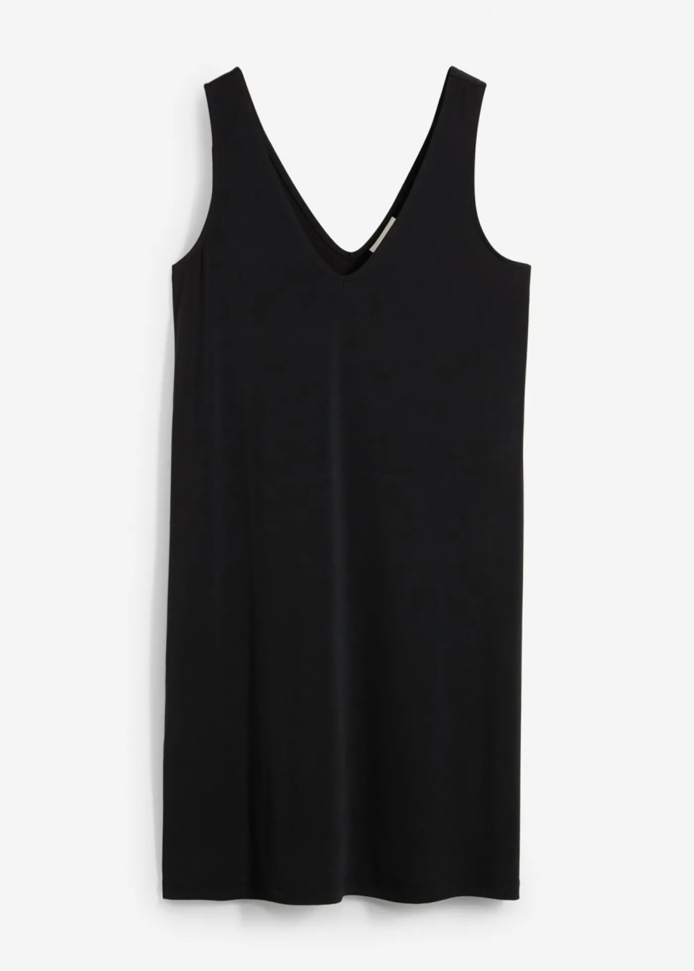 bonprix bonprix Vestido de tirantes fluido con escote en V Negro Sale