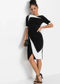 bonprix bonprix Vestido de tubo Negro-blanco Discount