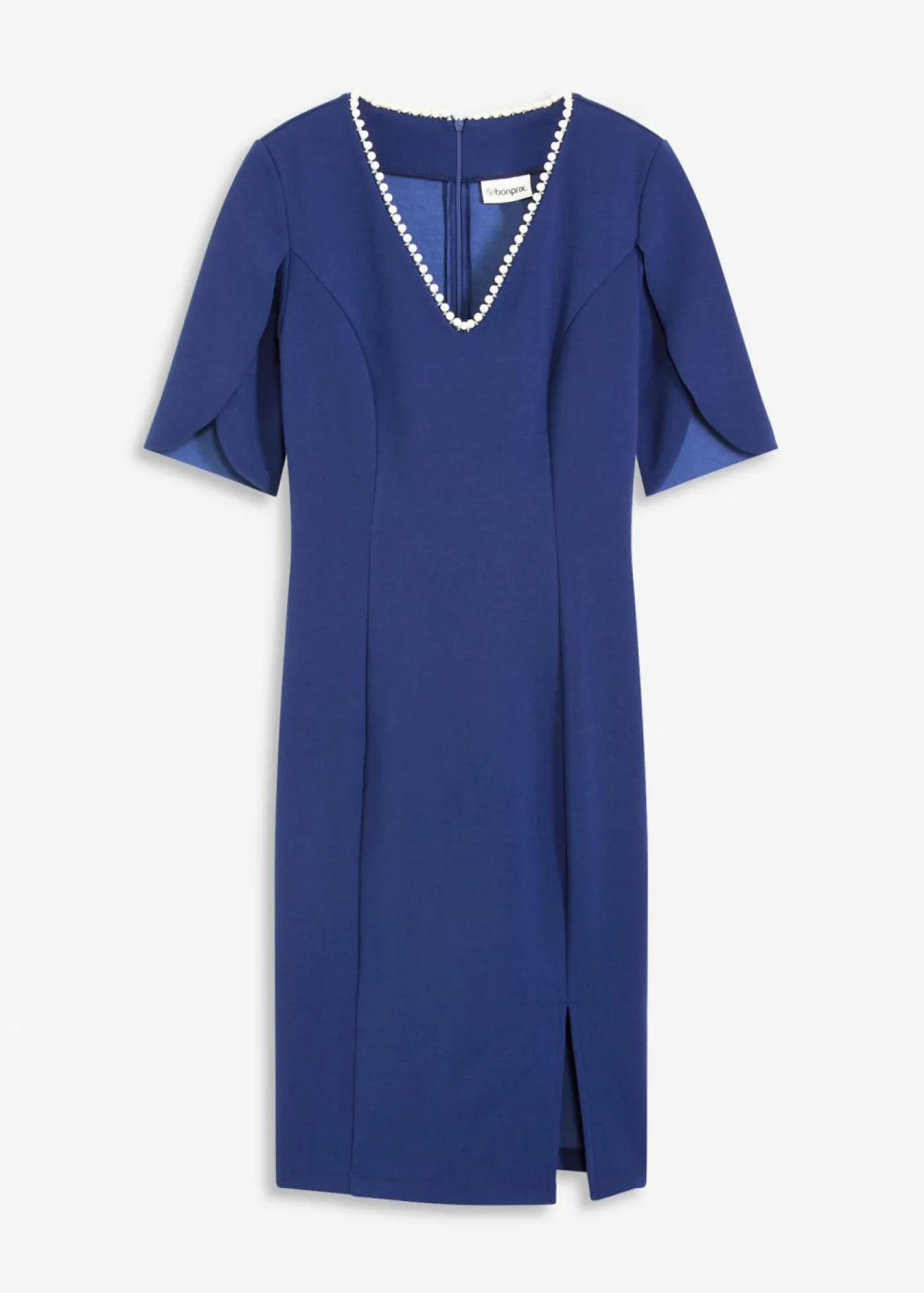 bonprix bonprix Vestido de tubo con aplicación de perlas Azul oxford New