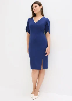 bonprix bonprix Vestido de tubo con aplicación de perlas Azul oxford New