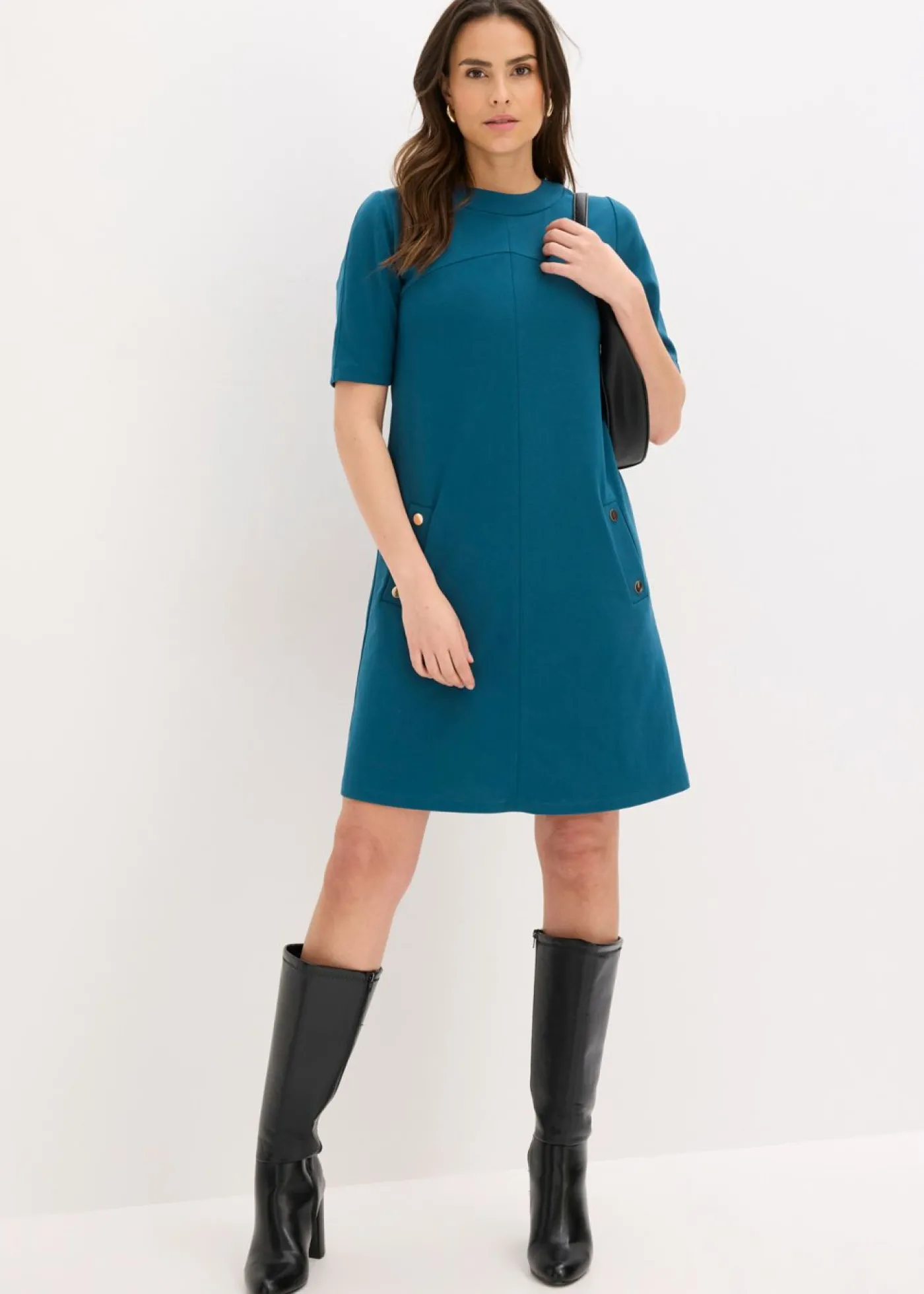 bonprix bonprix Vestido de tubo con elastano Petróleo azul Discount