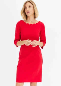 bonprix bonprix Vestido de tubo en Punto di Roma Rojo Best