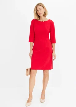 bonprix bonprix Vestido de tubo en Punto di Roma Rojo Best