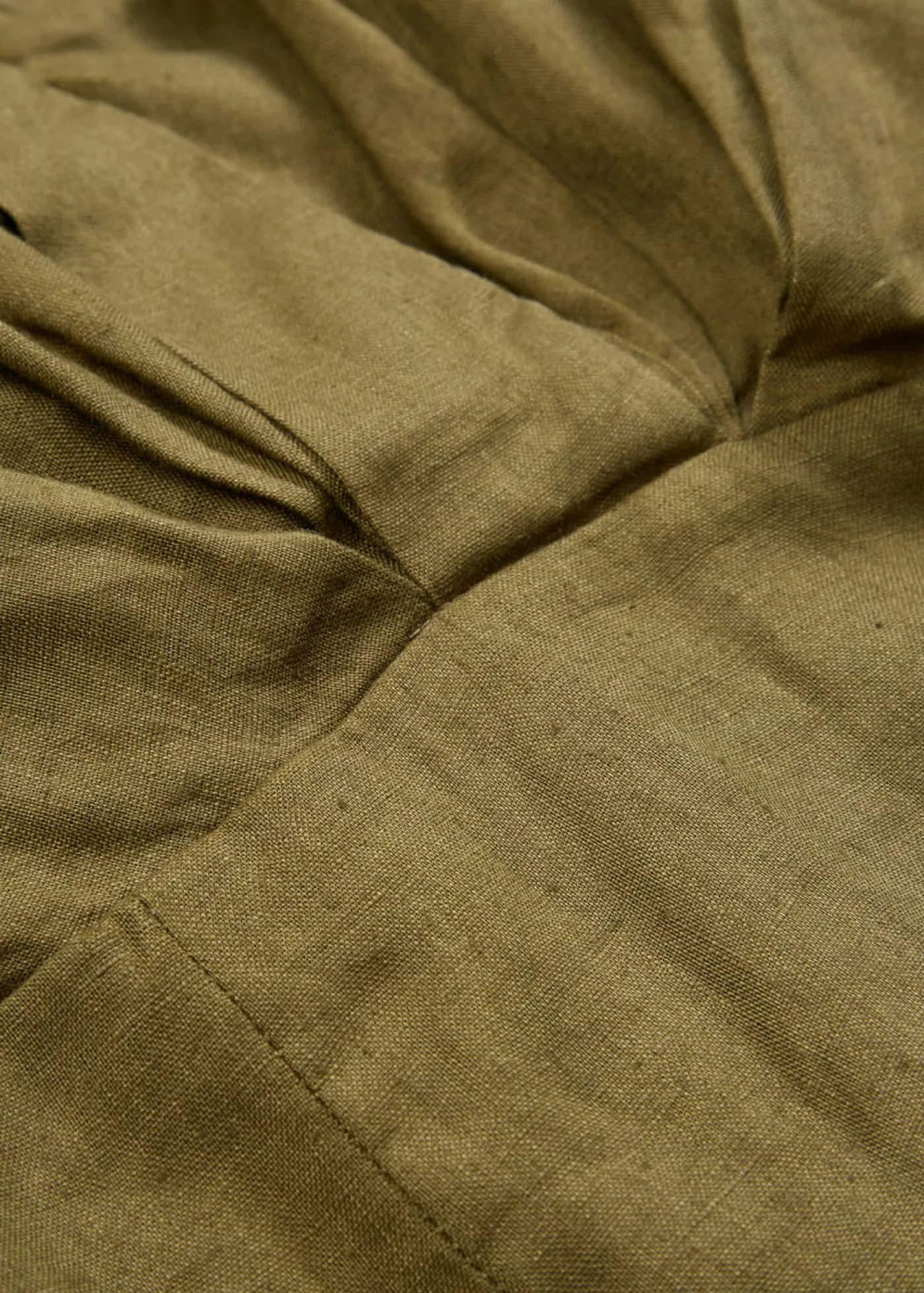 bonprix bonprix Vestido entallado de lino puro Verde oliva oscuro Sale