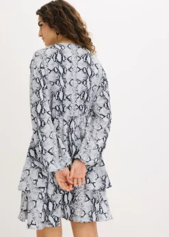 bonprix bonprix Vestido estampado Negro-blanco con estampado de serpiente Hot