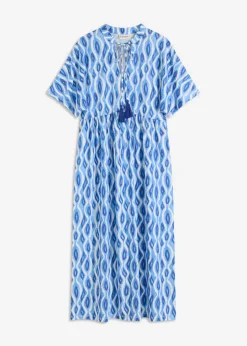 bonprix bonprix Vestido estampado con corte de túnica Azul Sale
