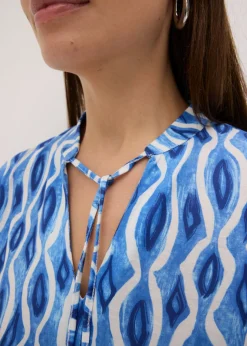bonprix bonprix Vestido estampado con corte de túnica Azul Sale