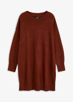 bonprix bonprix Vestido holgado de punto Marrón caoba Sale