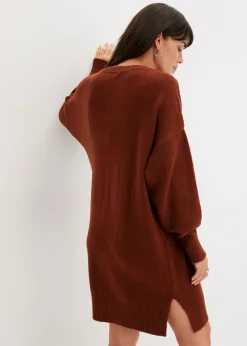 bonprix bonprix Vestido holgado de punto Marrón caoba Sale