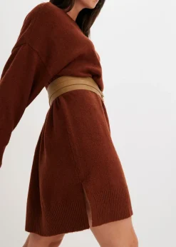 bonprix bonprix Vestido holgado de punto Marrón caoba Sale