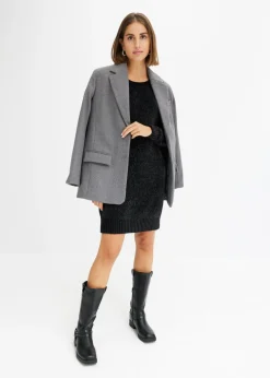 bonprix bonprix Vestido holgado de punto de chenilla Negro New