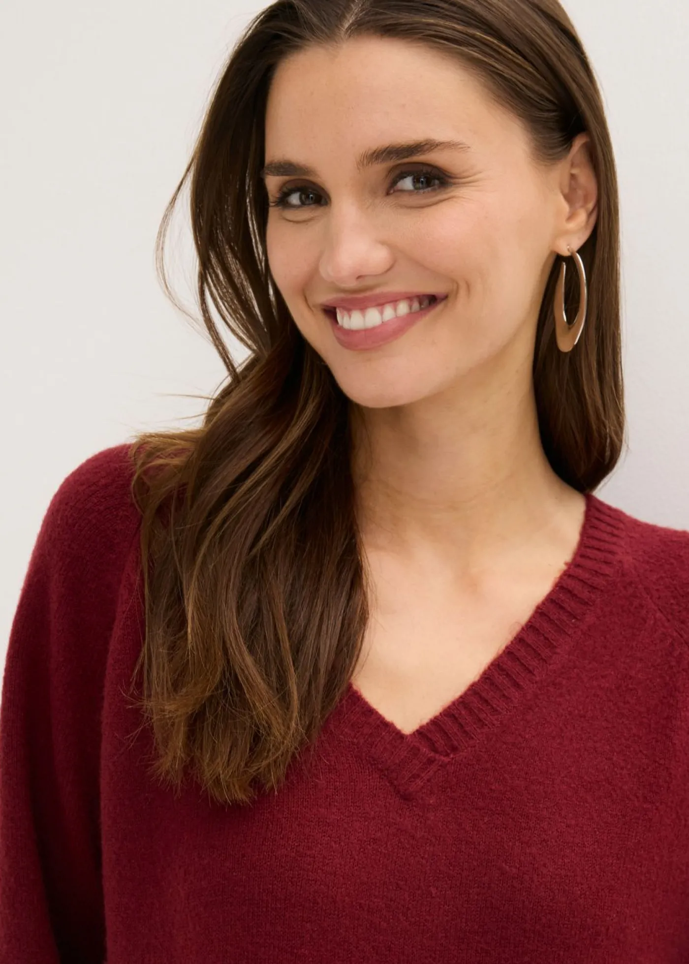 bonprix bonprix Vestido holgado de punto con largo midi Rojo rubí Best