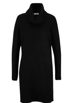 bonprix bonprix Vestido holgado de punto con cuello vuelto Negro New