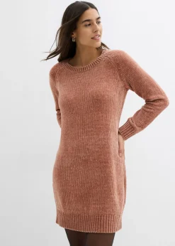 bonprix bonprix Vestido holgado de punto de chenilla Batido de chocolate Hot