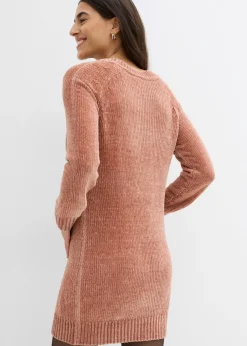 bonprix bonprix Vestido holgado de punto de chenilla Batido de chocolate Hot