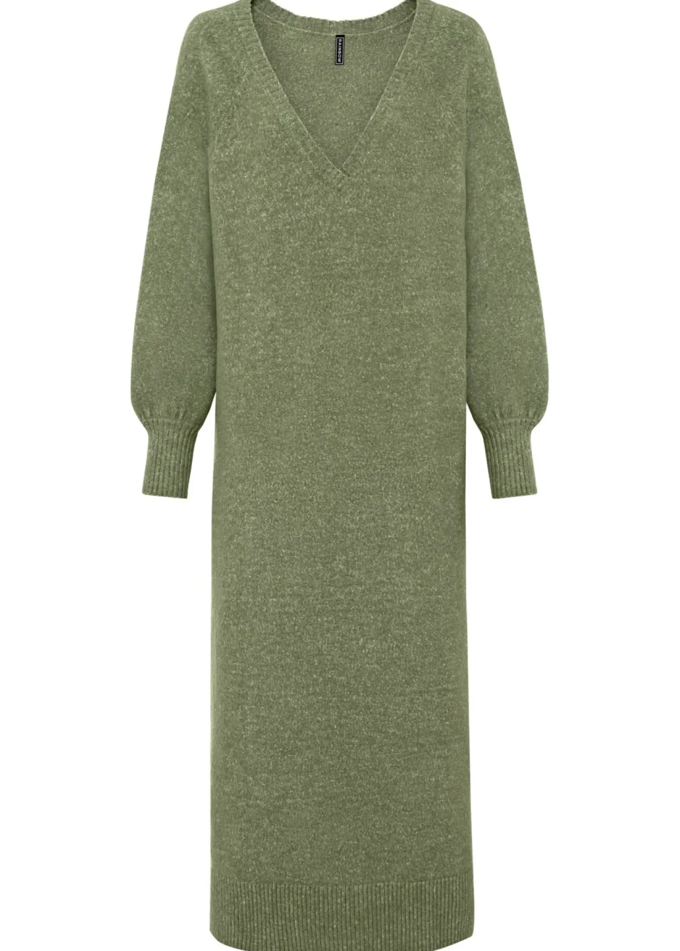 bonprix bonprix Vestido holgado de punto con largo midi Verde oliva oscuro jaspeado Sale