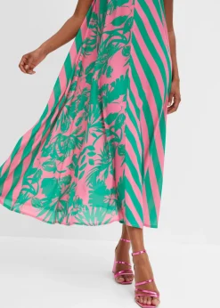 bonprix bonprix Vestido largo rosa caliente/verde New