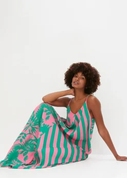 bonprix bonprix Vestido largo rosa caliente/verde New