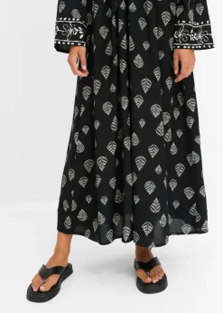 bonprix bonprix Vestido largo Negro-gris guijarro Discount