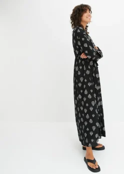 bonprix bonprix Vestido largo Negro-gris guijarro Discount