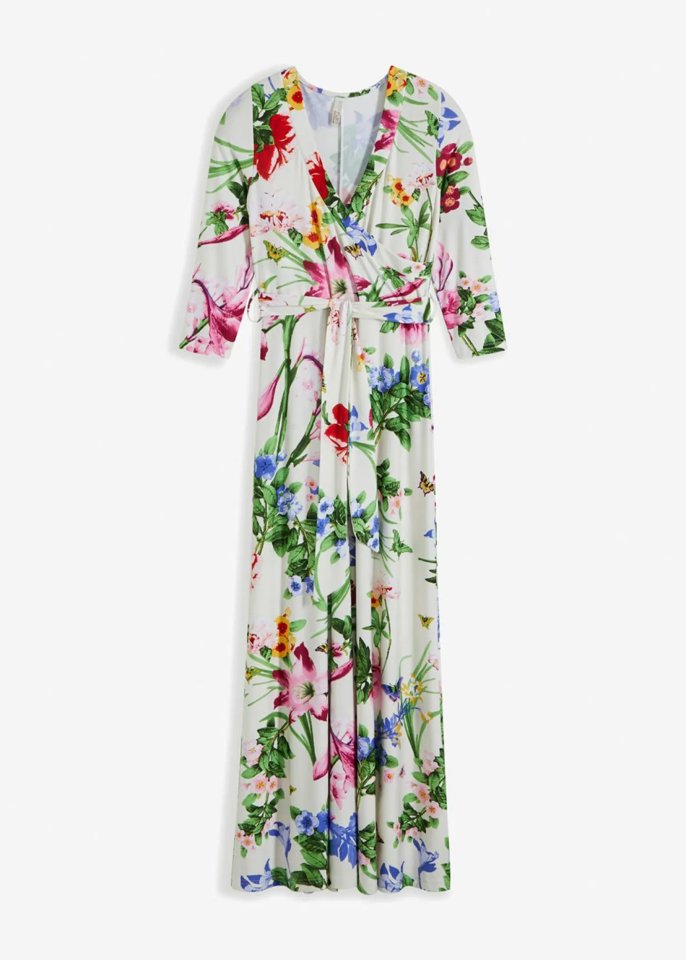 bonprix bonprix Vestido largo Blanco-rosa de flores Online