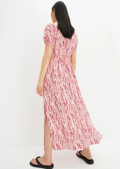 bonprix bonprix Vestido largo violeta-crudo estampado Discount