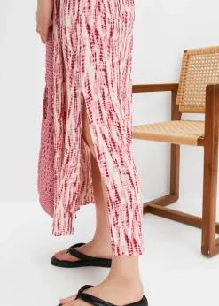 bonprix bonprix Vestido largo violeta-crudo estampado Discount