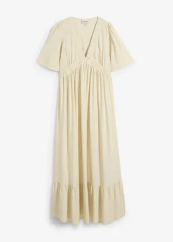 bonprix bonprix Vestido largo a capas de viscosa fluida Crudo Clearance