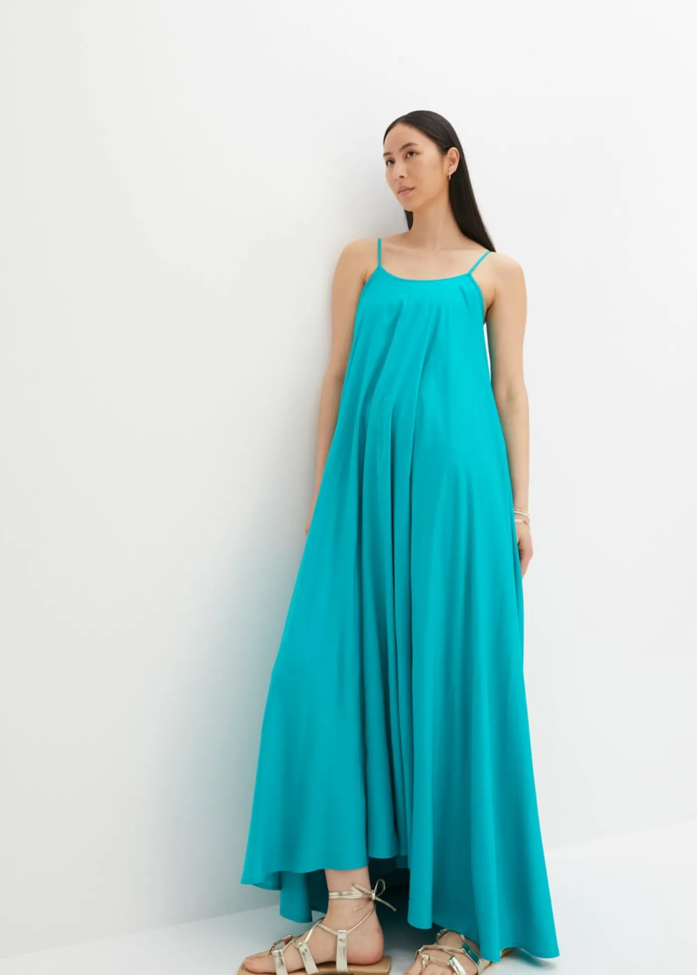 bonprix bonprix Vestido largo ancho Esmeralda Online