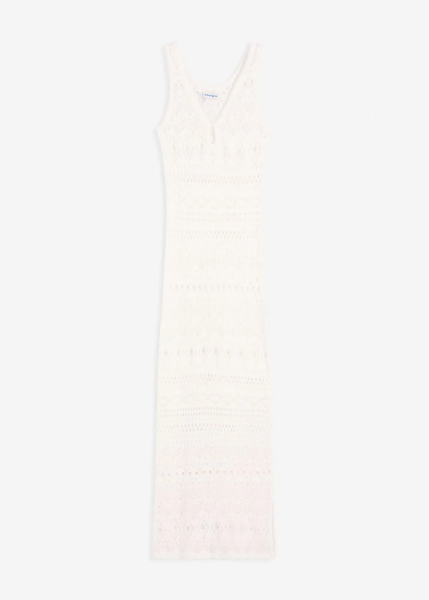 bonprix bonprix Vestido largo con aspecto de ganchillo Blanco lana Hot