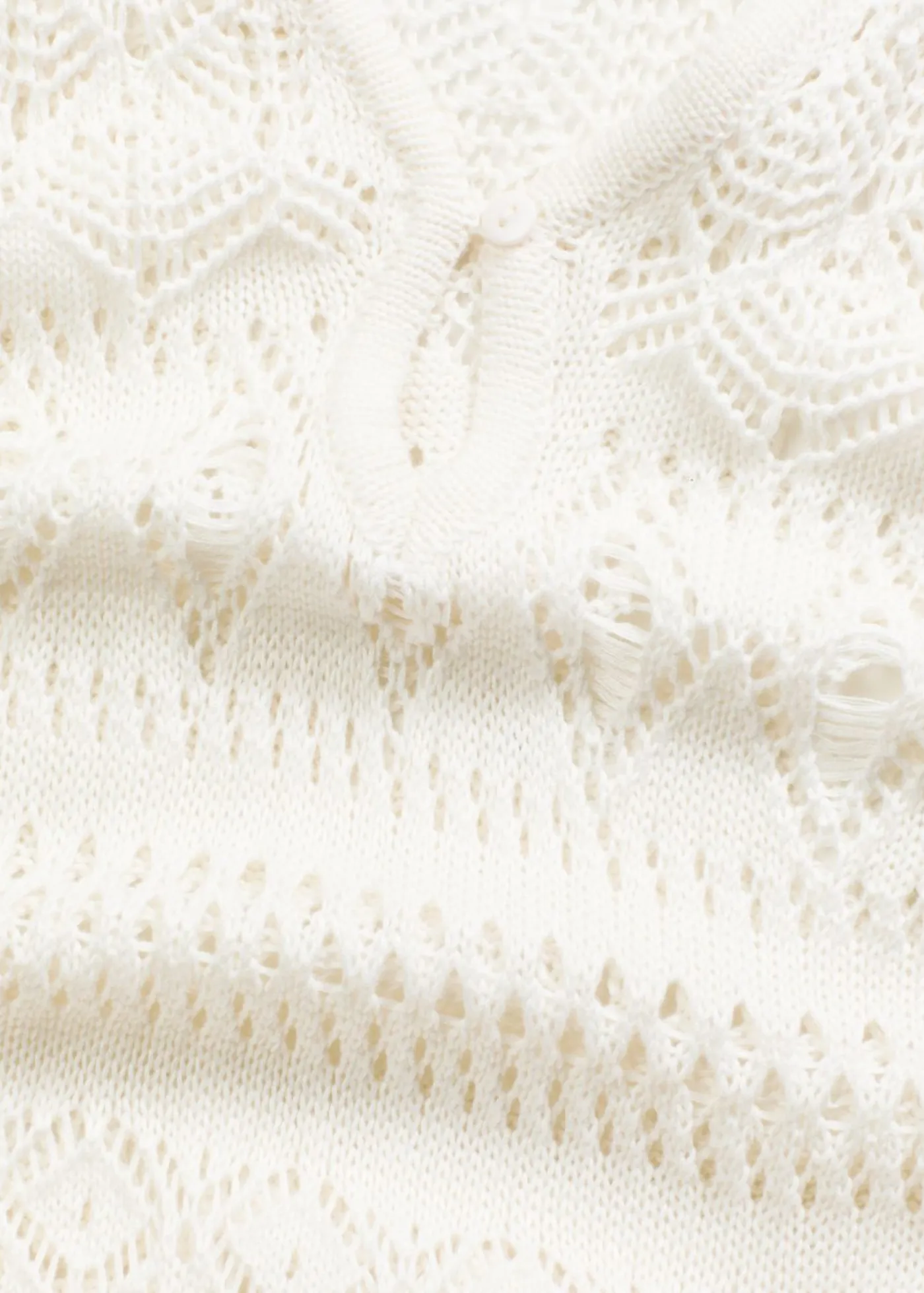 bonprix bonprix Vestido largo con aspecto de ganchillo Blanco lana Hot