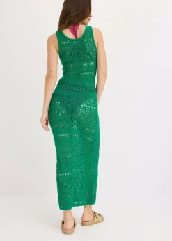 bonprix bonprix Vestido largo con aspecto de ganchillo verde gema Best