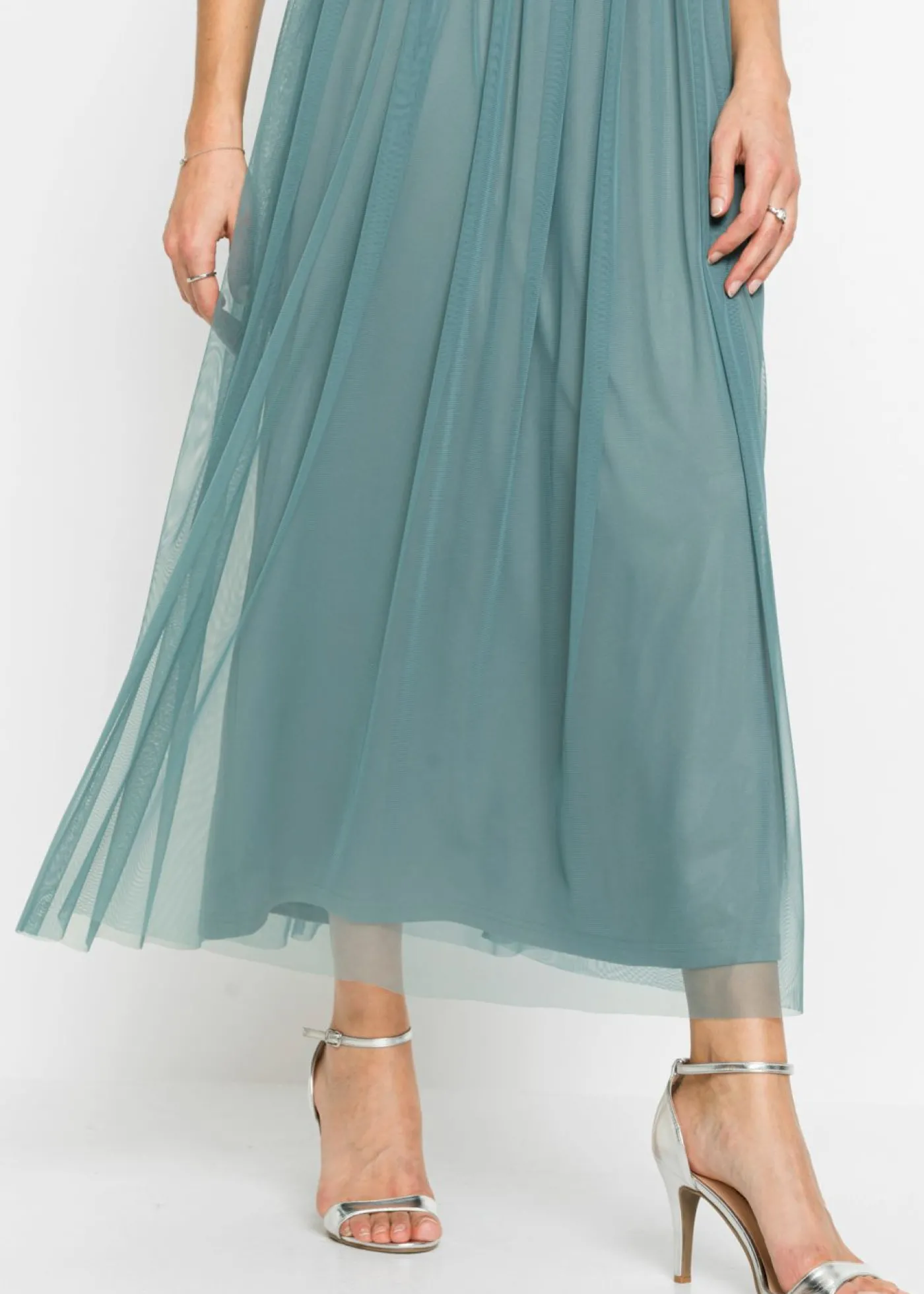 bonprix bonprix Vestido largo con bordado de lentejuelas petróleo ahumado Best