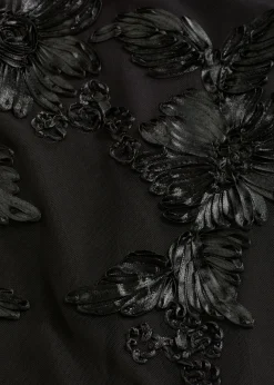 bonprix bonprix Vestido largo con bordado floral Negro Clearance