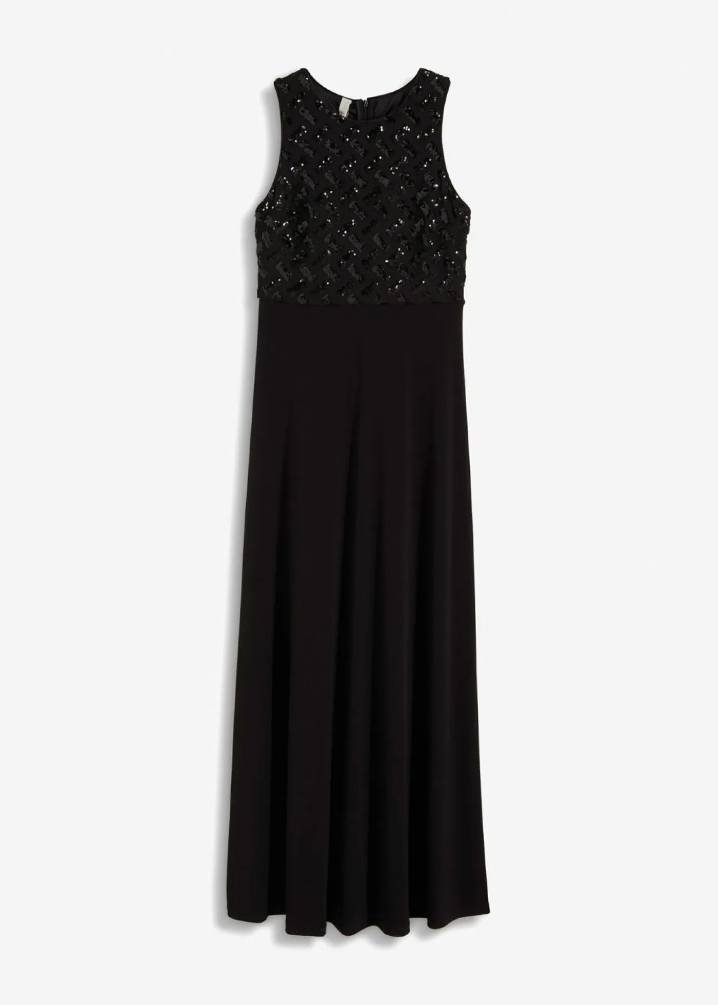 bonprix bonprix Vestido largo con bordado de lentejuelas Negro Online