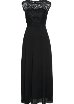 bonprix bonprix Vestido largo con encaje Negro Best